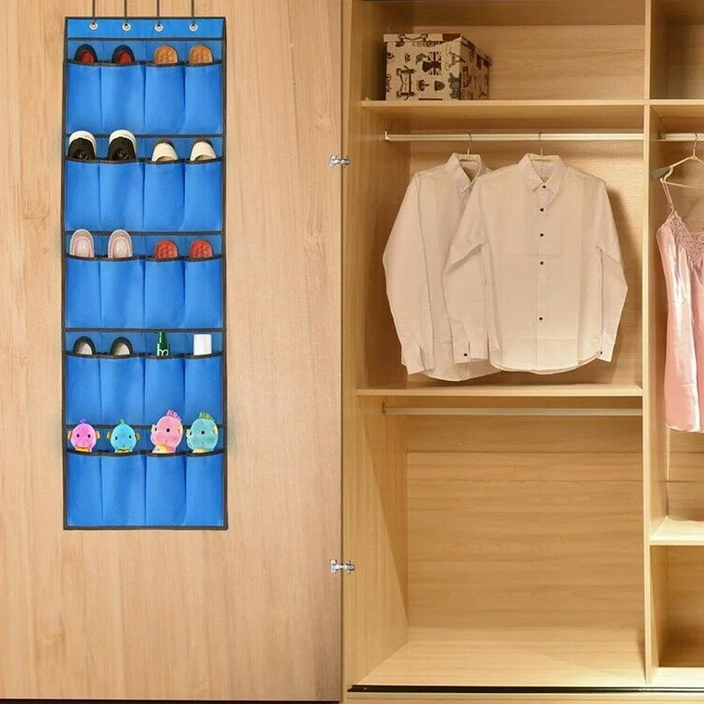 20 Pocket: Over the Door Shoe Rack Organizer