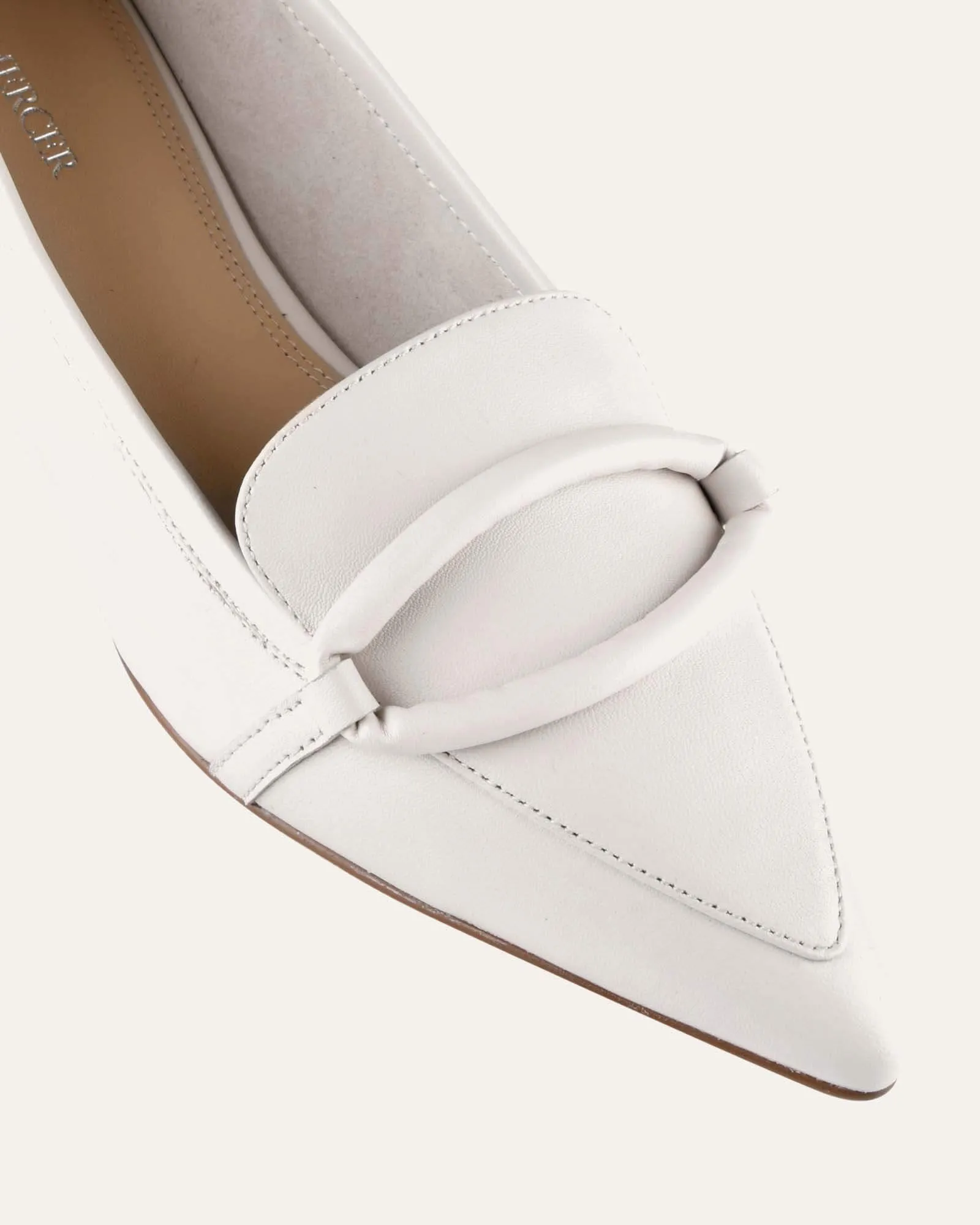 AINSLEY DRESS FLATS OFF WHITE LEATHER