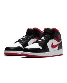 Air Jordan 1 Mid GS Black Gym Red Baby/Toddlers