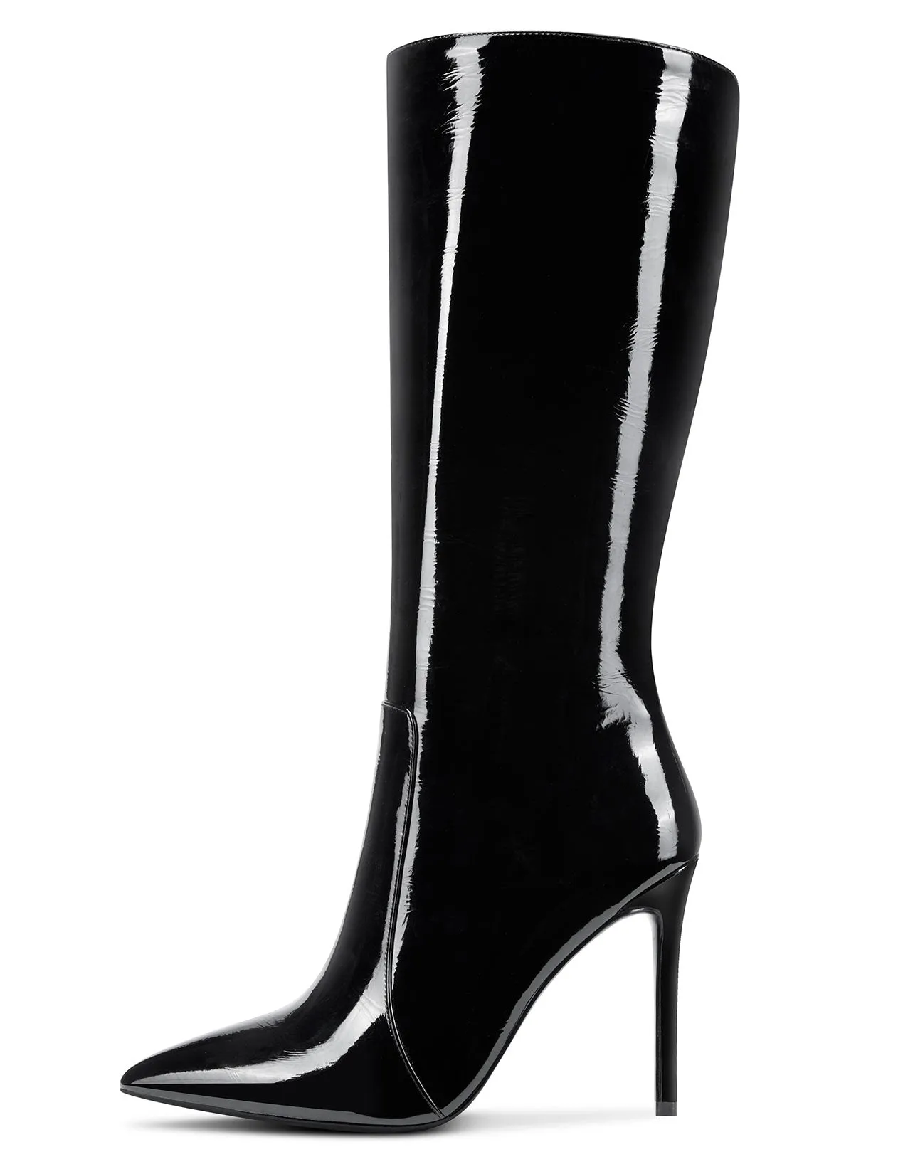 CASTAMERE Womens Knee High Boots High Heels Elegant Pointy Toe Stilettos Boot with Zipper 10CM Heel