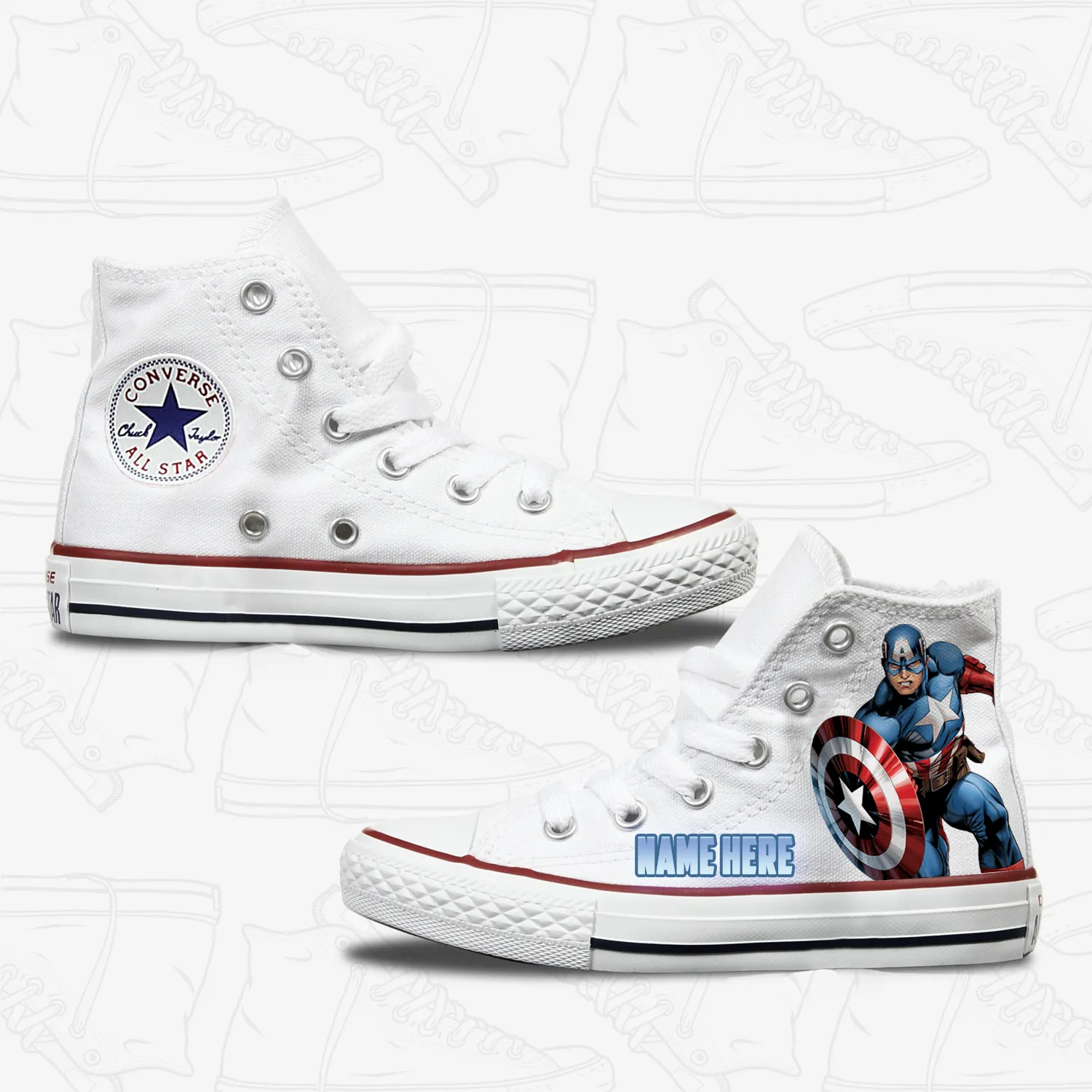 Converse Custom Captain America Kids Shoes