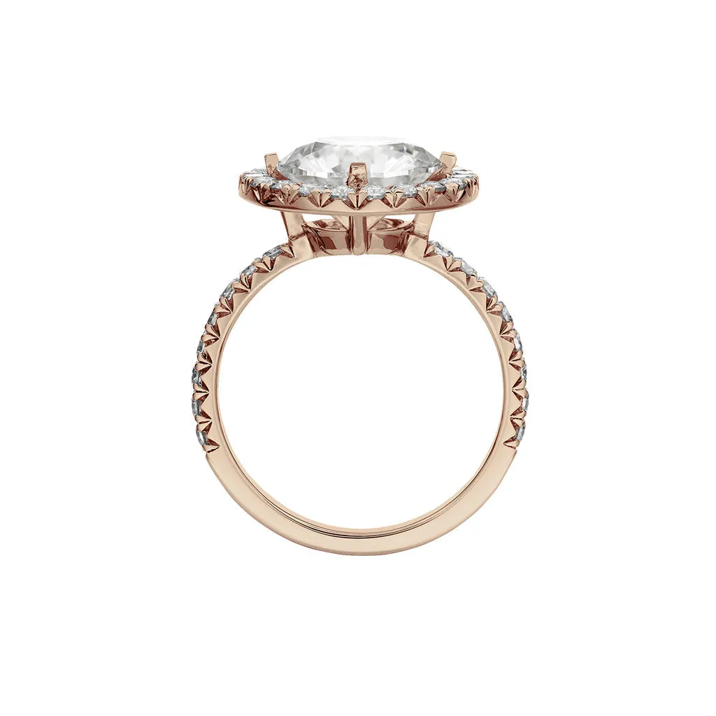 Diamond2 Solitaire Halo Ring with embellished band