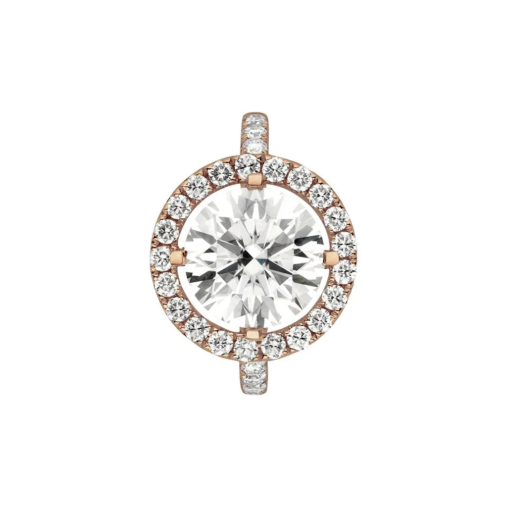 Diamond2 Solitaire Halo Ring with embellished band