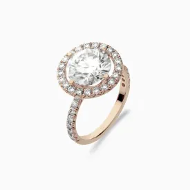 Diamond2 Solitaire Halo Ring with embellished band