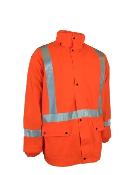 Forcefield Lightweight FR Orange Hi Vis Safety Rain Jacket 023-6055