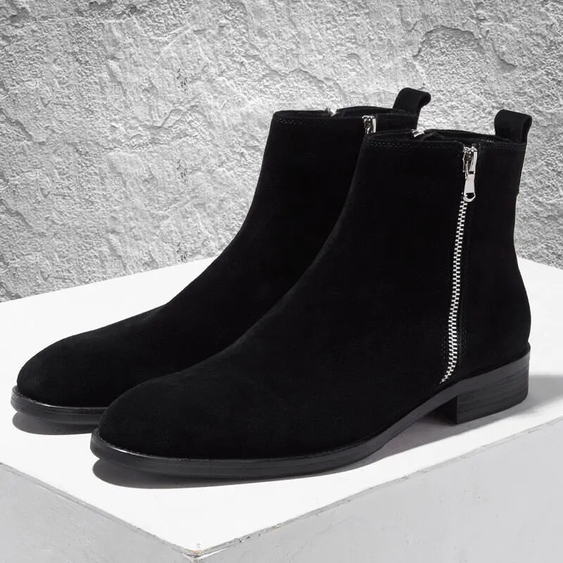 Genuine Leather Velvet Warm Chelsea Boots