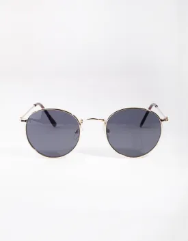 Gold Classic Round Sunglasses