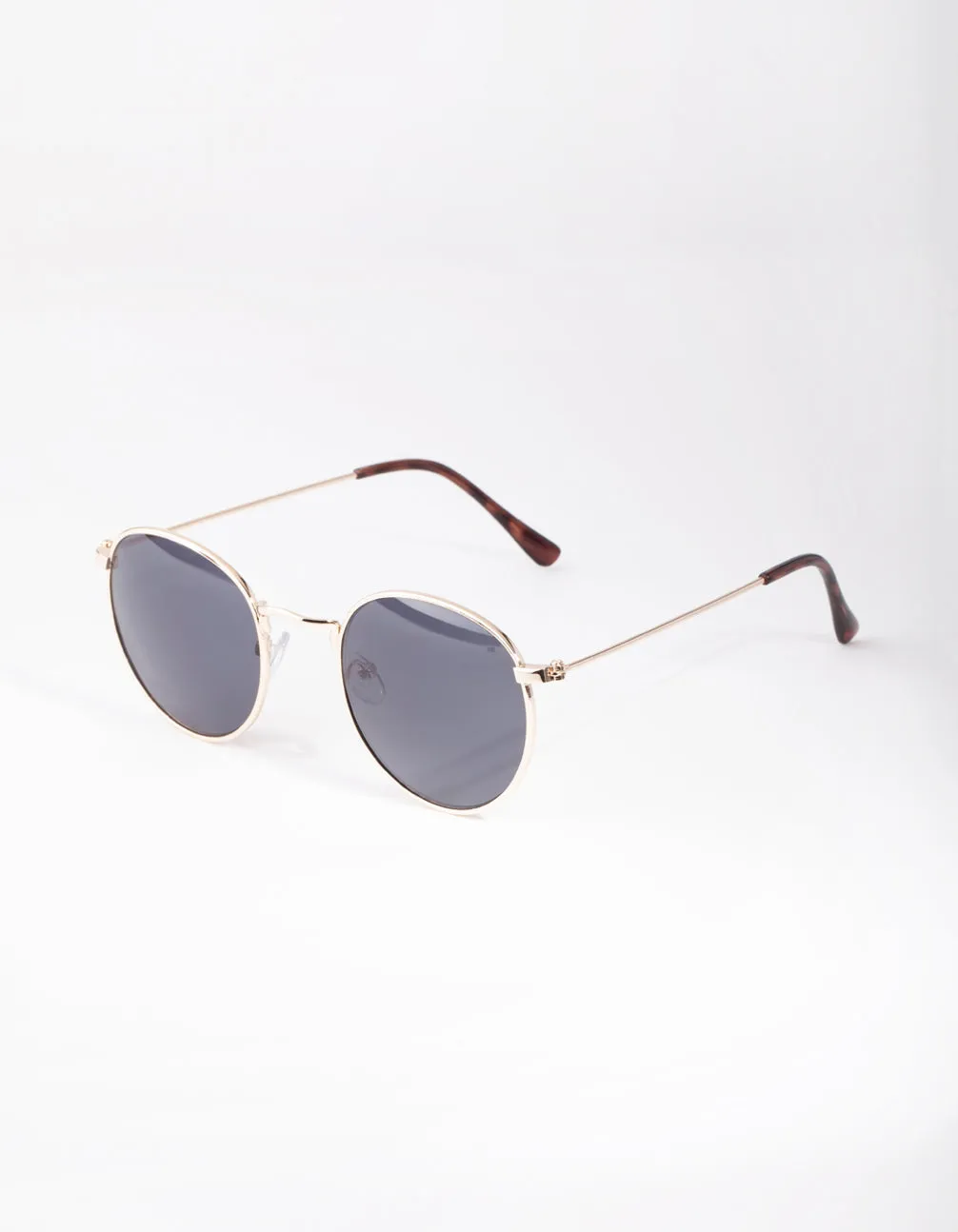 Gold Classic Round Sunglasses