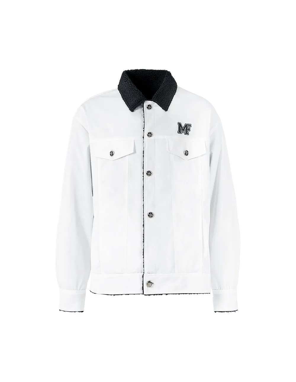 MARK FAST UNISEXWHITE EMBROIDERED CASUAL JACKET