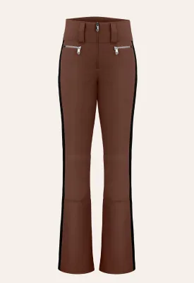 Poivre Blanc W24-0822 Stretch Ski Pant in Brown with Black Stripes