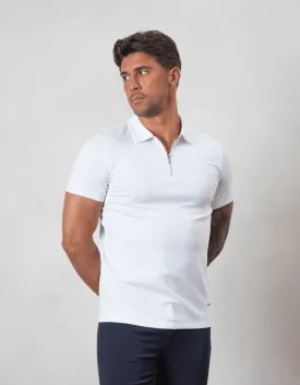 Premium Zip POLO WHITE