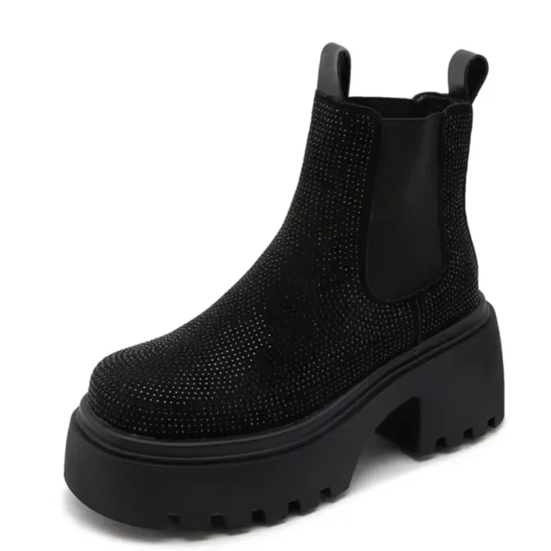 Rhinestone Run Ankle Boots