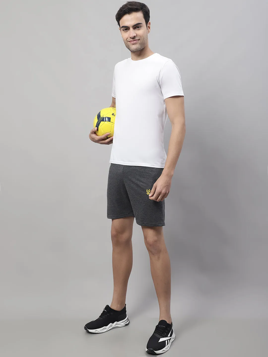 Vimal Jonney Anthracite Regular fit Cotton Shorts for Men