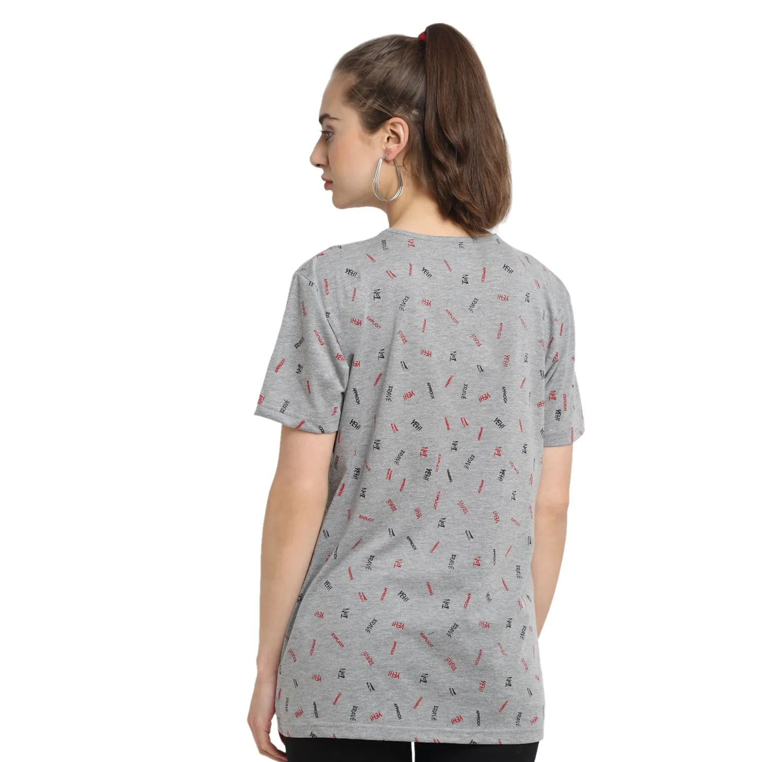 Vimal Jonney Grey Half Sleeve T-shirt For Women's